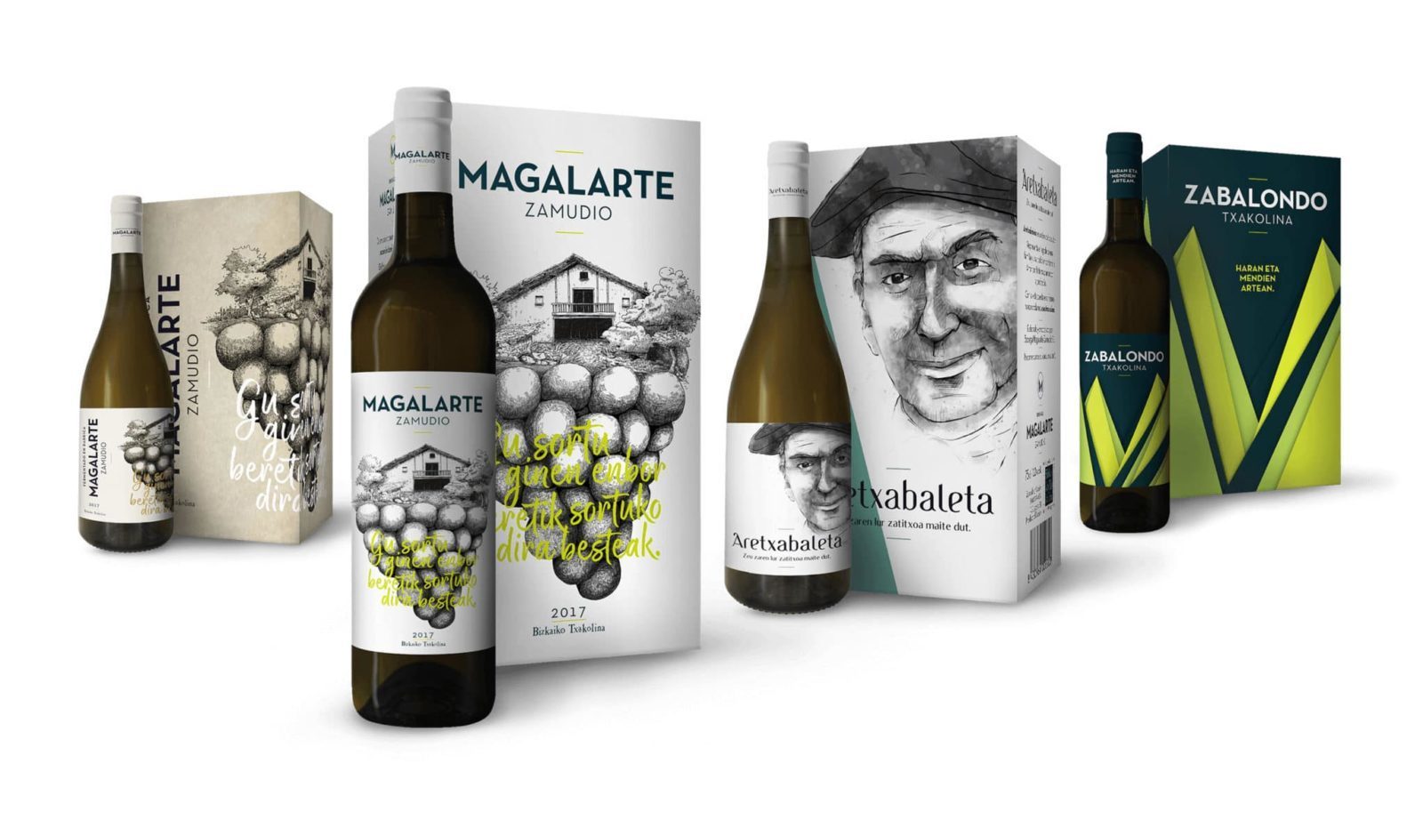 Diseño botellas de vino Magalarte Zamudio