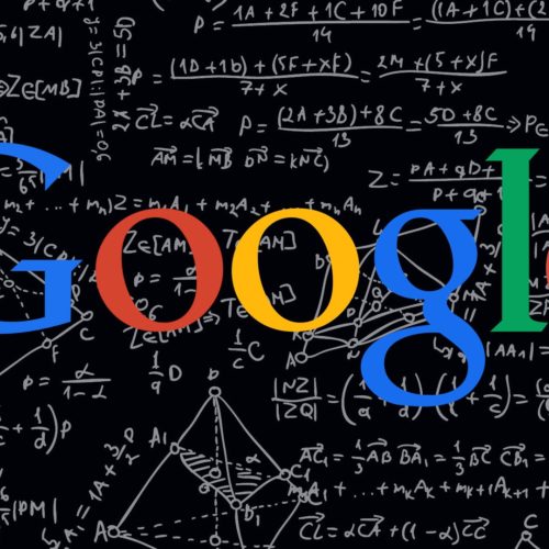 símbolo de Google con algoritmo de fondo